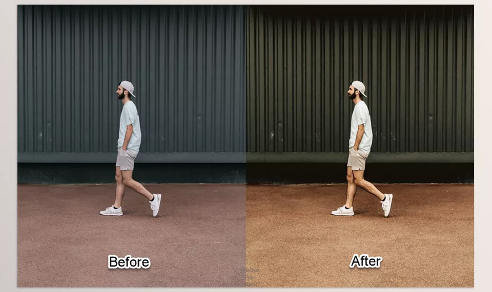 10 Film Look Lightroom Presets - Transform your photos into timeless pieces with a warm, nostalgic tone that evokes classic film photography.