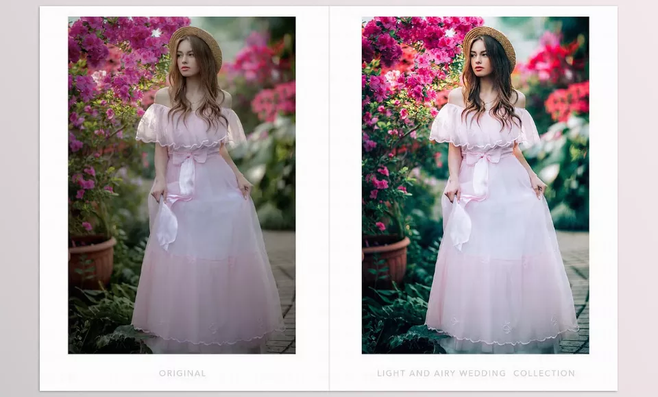 Creative Market - Light and Airy Lightroom presets - Bring a soft, dreamy vibe to your wedding photos with the Light and Airy presets.