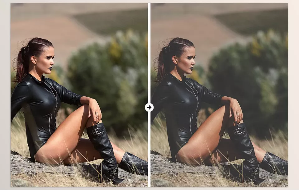 Creative Market - 5 Matte Day Portrait Lr and Ps Presets - Capture a cinematic feel in natural light with moody, matte depth and clean shadows.