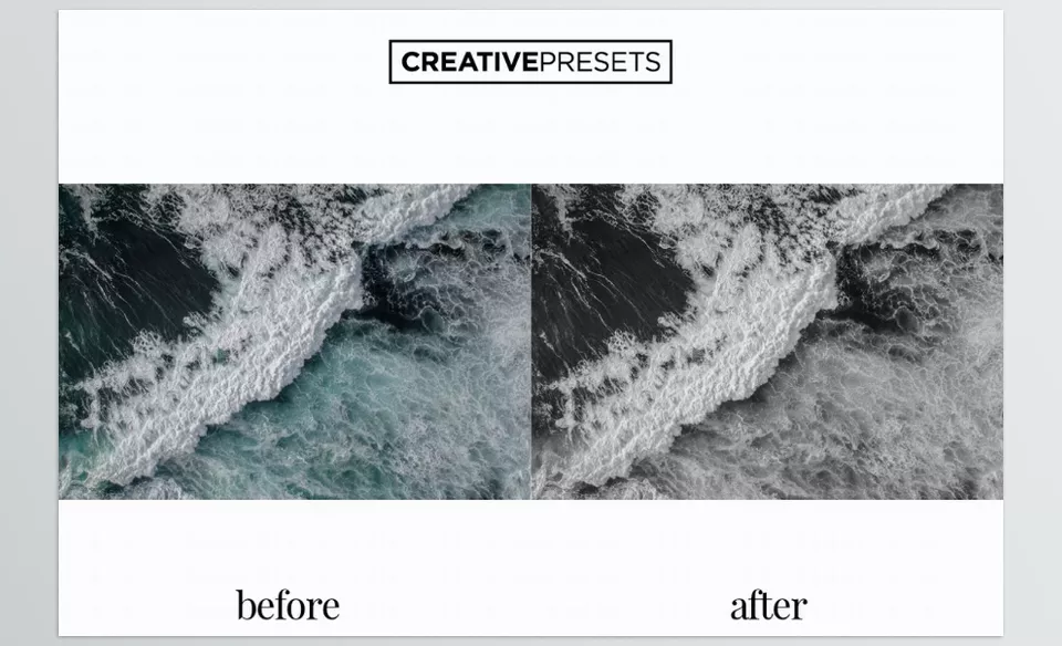 Deep Noir B & W Lightroom Presets - Enhance the mood of your photos with classic black and white tones using Deep Noir presets.