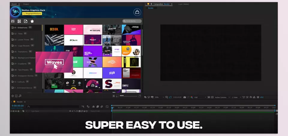 550+ Motion Graphics Pack - Super Easy To Use.