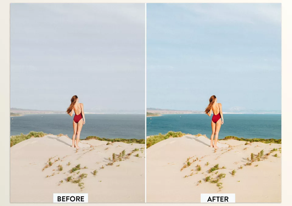 FilterGrade - 10 Beach Vibes Lightroom Preset - Effortless edits that turn ordinary beach shots into magazine-worthy scenes.