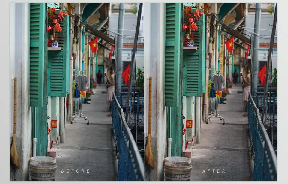 SAIGON Presets - Transform moody interiors into bright, balanced scenes with enhanced skin tones and vibrant colors.