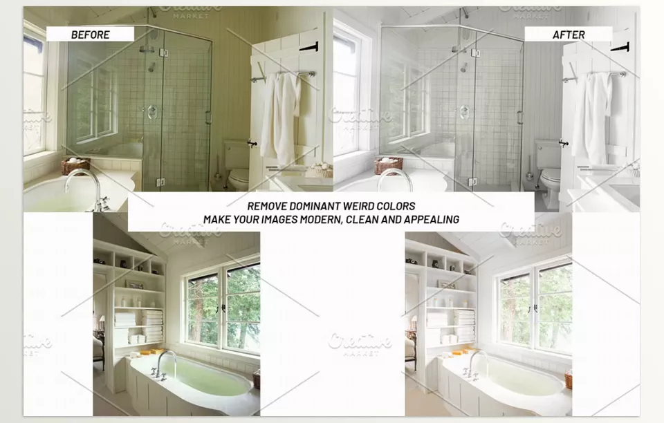 Creative Market - Lightroom Presets Clean Interiors - Effortless edits that enhance light and color, making interiors feel inviting and fresh.