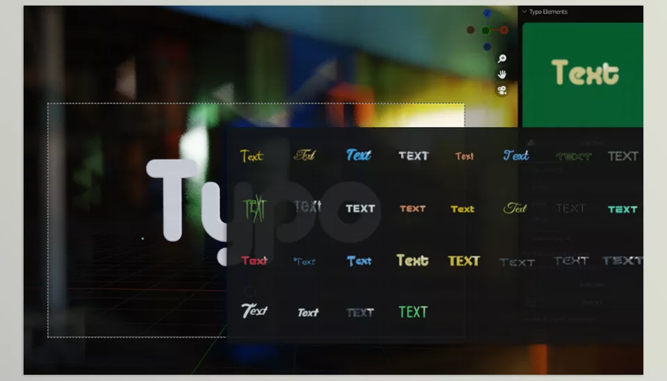 Typo Text Addon - easy controls for your unique customizations, texts come well shaded and textured so that you do not have to worry about shading again.