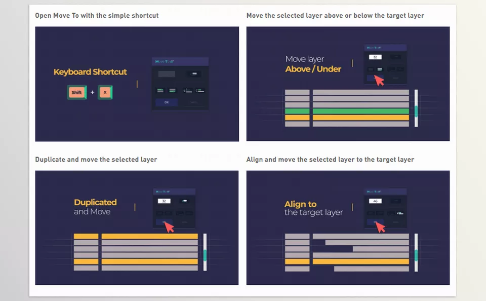 Aescripts - Move To - easily and quickly move layers on the timeline in the layer area