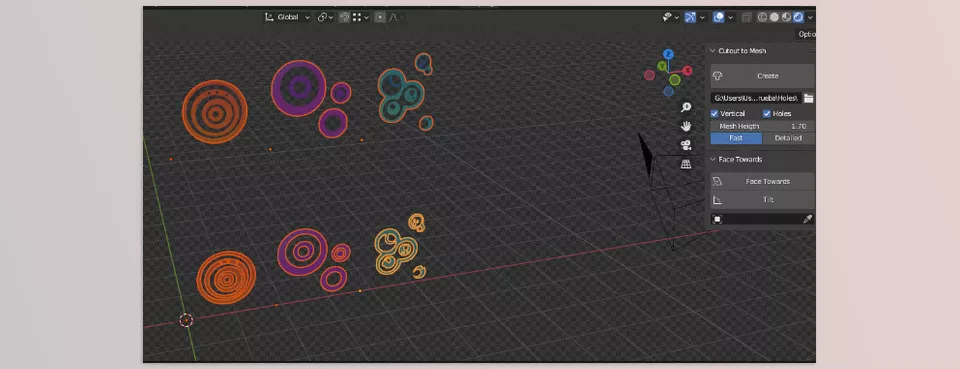Pinguin Cutout To Mesh - The meshes above were created with the "without holes" checkbox enabled, while the meshes below were created with the "holes" checkbox enabled.