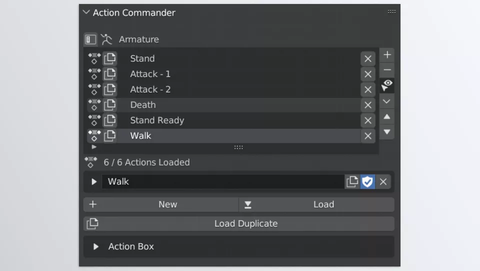 Action Commander - Manage multiple animations in your blend file with many different Utilities.