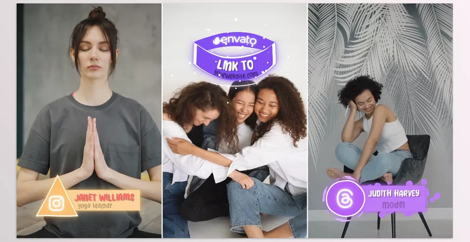 Social Media Liquid Lower Thirds for After Effects - includes placeholders for your logo and editable text, and color customization can be easily done using convenient controllers.