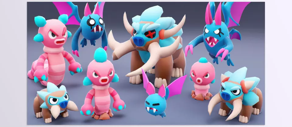Cartoon Characters Mega Pack - All characters have several forms of evolution to create a progression in the game.