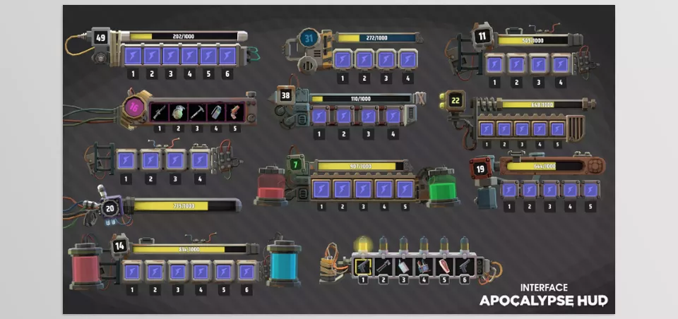 Apocalypse HUD - Customize for a sleek, responsive HUD - ideal for any game style and perfect for games made with Synty assets!