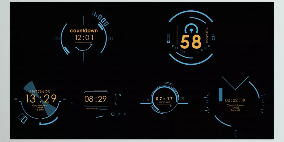 Countdown Timer Toolkit - 6 unique toolkits, Easy and fast render.
