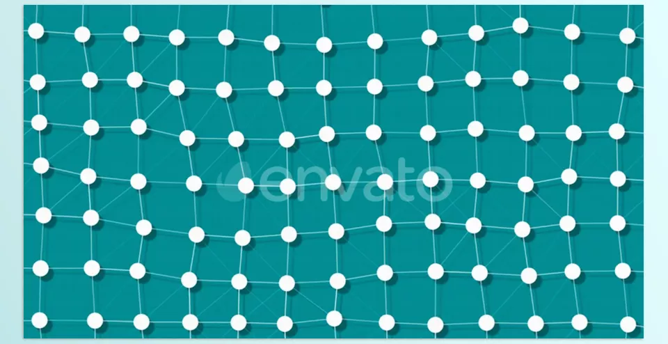 Network Connection Data With Many Connections And Lines - Digital circles and particles form a complex grid, creating a web of points connected by lines in a plexus-like structure.