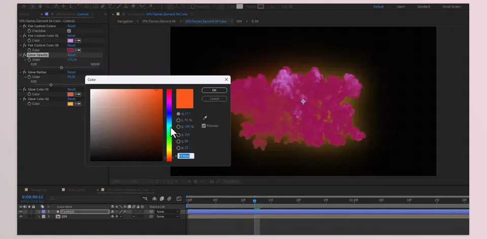 VFX Flames Elements for After Effects - a realistic animation template containing a collection of explosive flame overlays.
