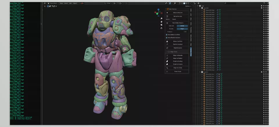 Bake Matcher - Bounds Mode is the most automated method, requiring minimal manual effort, while Origin Mode necessitates some manual setup and troubleshooting.