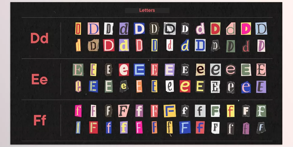 Ransom Note Animated Letters Set - Perfectly imperfect textures and stop-motion effects for standout creative designs.
