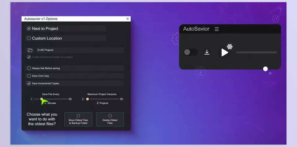 Auto Savior - a Professional tool for creating After Effects auto saves and backups.
