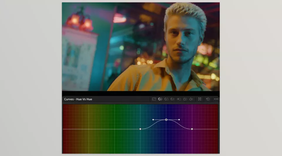 Color Shift DCTLS - the "Hue vs hue" curve was used to shift the blue hues toward cyan.