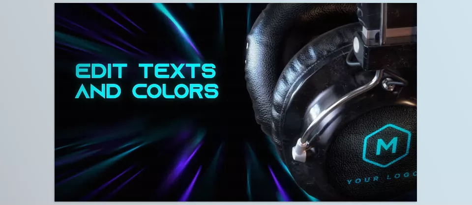 Retro 3d Headphones Podcast Intro - Easy Color Control