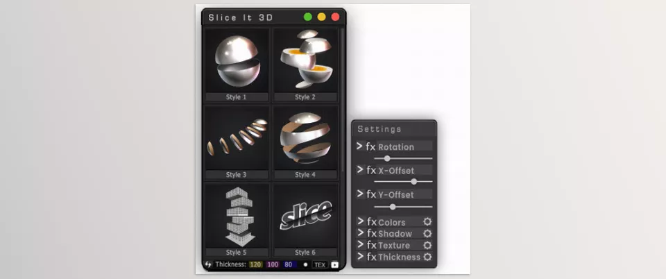 Slice It 3D - Precompose your layer. Then, create a primary rectangle mask along with simple linear masks.