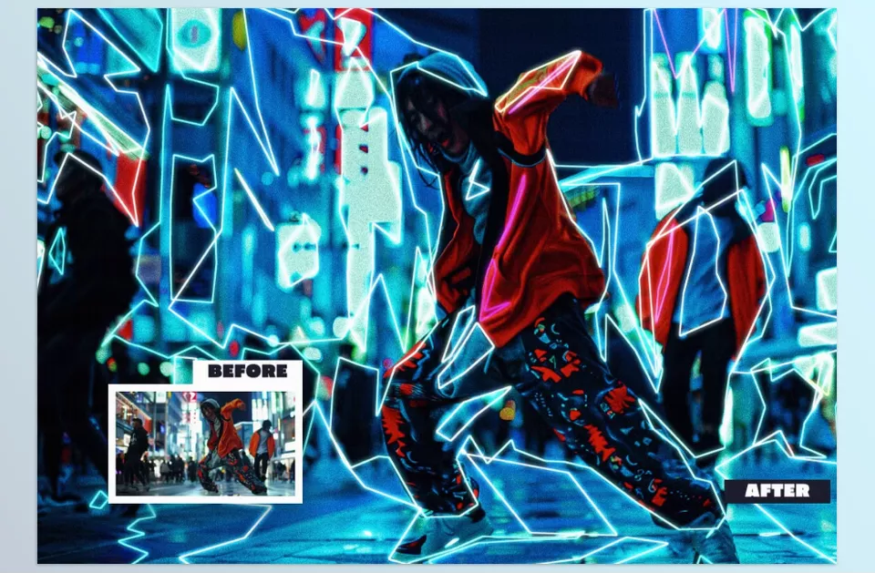 Futuristic Neon Photo Effect - All layers are clearly labeled and organized, allowing you to quickly locate what you need at a glance.