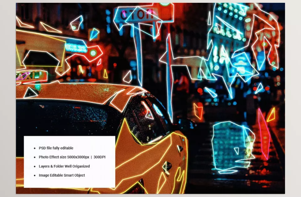 Futuristic Neon Photo Effect - You can customize all text elements, and these styles are compatible with any font you choose.