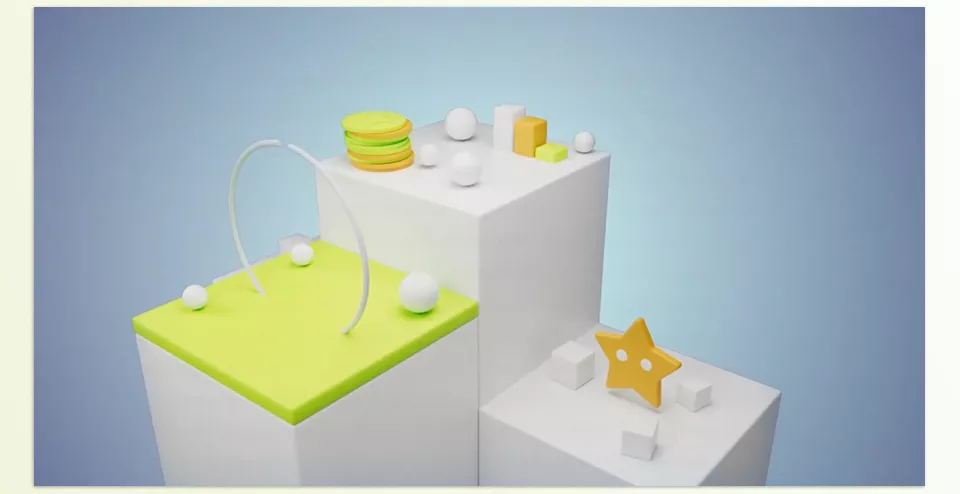 3D Geometry Logo for FCPX - A stylish, smooth, and modern template in the form of a 3d stand stacked on top of each other in a cute and funny style!