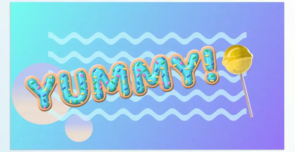 Delicious Titles - The typography is creatively styled to resemble sweet treats, adorned with sprinkles and vibrant accents, offering an engaging and visually delightful look.
