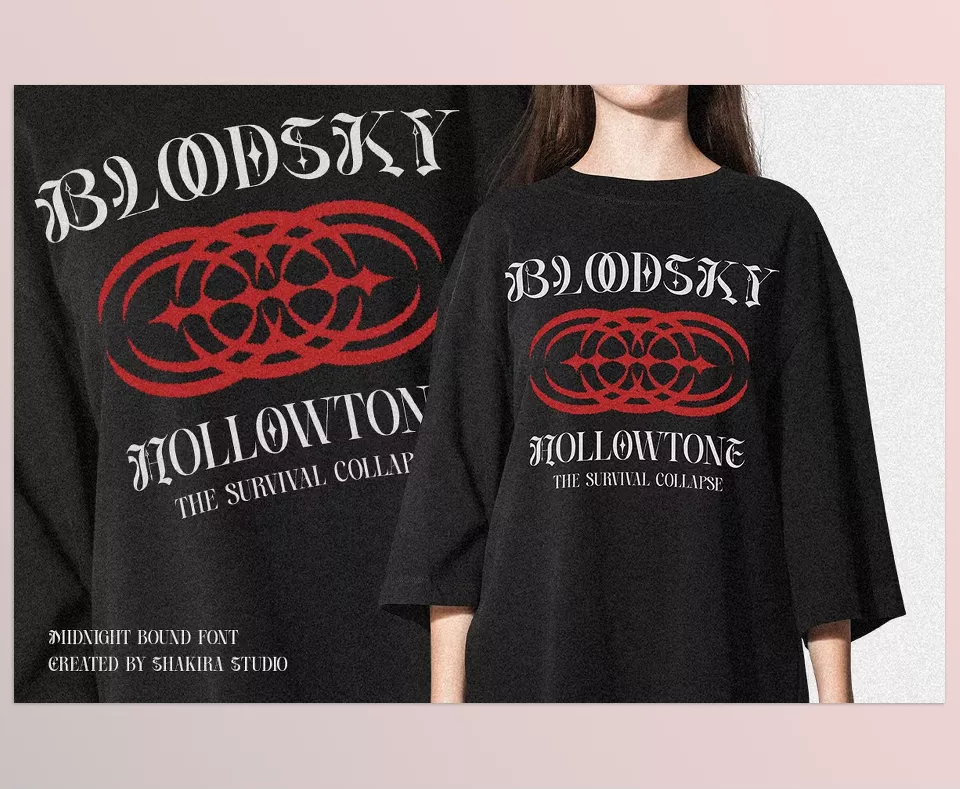 Creative Market - Midnight Bound Blackletter x Serif- A distinctive fusion of historical and contemporary styles.