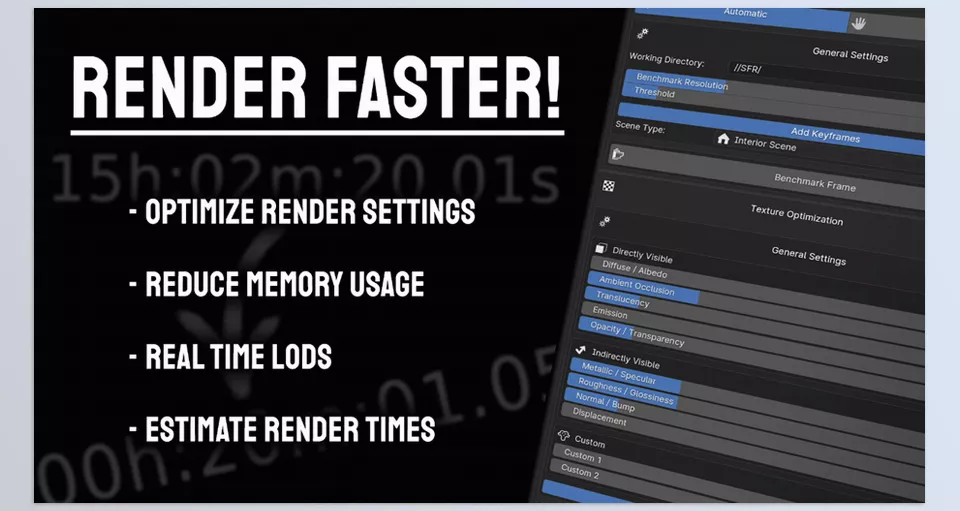 Pidgeon Tool Bag - Optimizes your scenes automatically, allowing you to focus on creativity while saving render time!