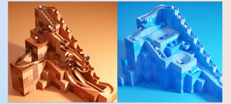 Marble Run Kit - Photorealistic Aesthetics