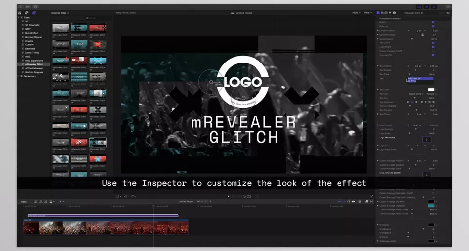 mRevealer Glitch - Add unique, dynamic distortion to your logos and text for a memorable and modern look.