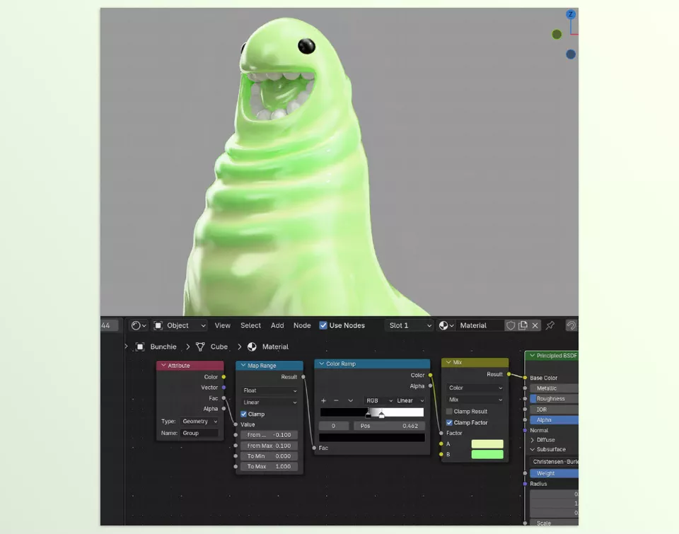 Folds Modifier - A shader can make use of the folds attribute that the folds modifier creates.