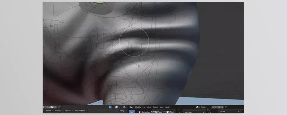 Folds Modifier - Texture maps enable drawing of folds while retaining complete creative flexibility and utilizing Geometry Nodes.