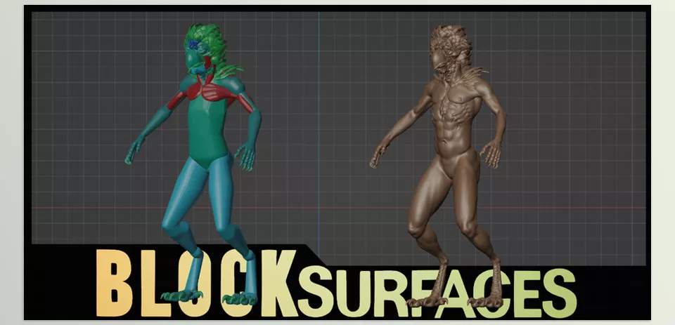 Blender - Blocksurfaces - Pose and refine characters naturally without the need for rigging.