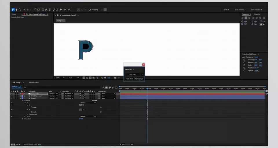 Aescripts - PastePath - Seamless mask and shape path transfer with a single click!