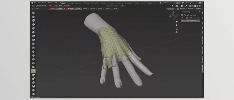 Blender - Polymating - Create clean, quad-based topology effortlessly while focusing on shape and flow