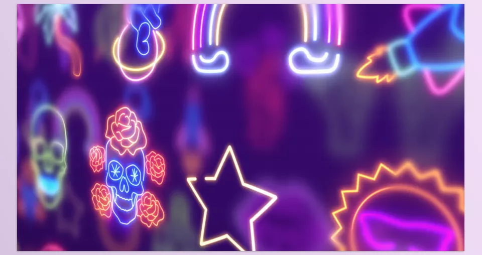 Videohive - 100 Neon Elements V2 - A vibrant collection of illuminated icons ready to make your visuals pop.