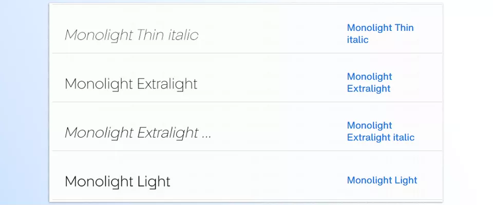 Monolight Font Family - Elegant and modern design for all your communication projects.