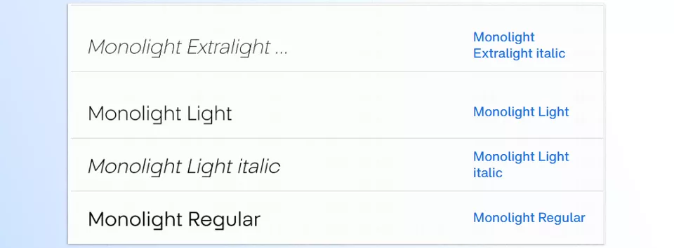 Monolight Font Family - Customizable options for a personalized touch in every design.
