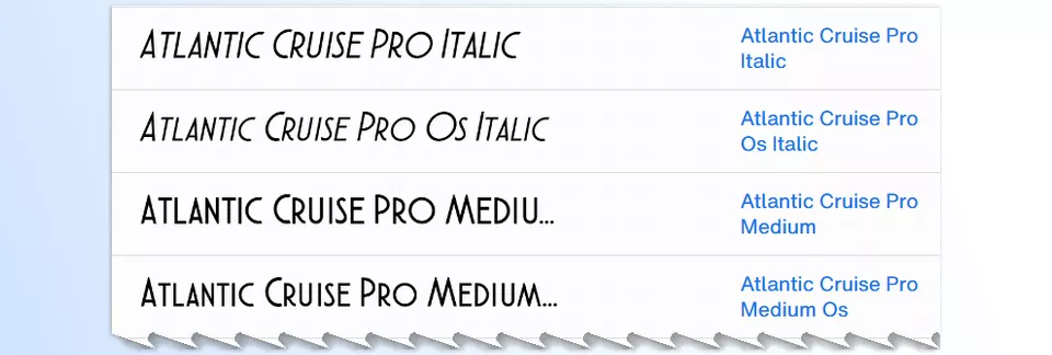 Atlantic Cruise Pro Font Family - Where timeless sophistication meets modern versatility, creating the perfect font for creative projects.