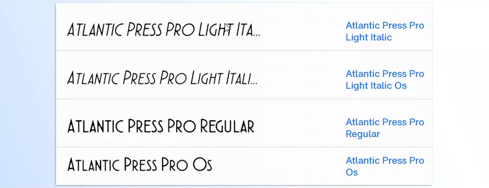 Atlantic Press Pro Font Family - Bring the timeless allure of letterpress typography into your designs with a typeface that captures the warmth of classic print techniques.