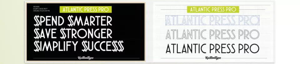 Atlantic Press Pro Font Family - Elevate your projects with a refined font that blends vintage charm and modern versatility, perfect for branding and luxury design.