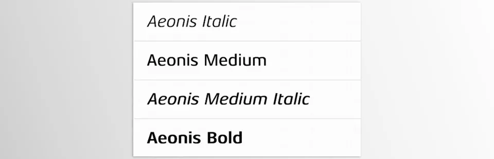 myfonts - Aeonis - Designed for clarity, built for visual harmony in every context.
