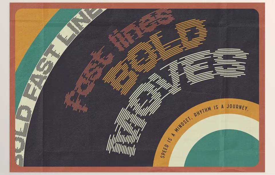 Creative Market - Echo Stripes Variable Font Set - Create striking visuals with a font that lets you control the intensity of distortion for maximum impact.