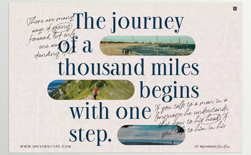 UT Mynabali Font Duo - Elevate your visuals with a touch of crafted elegance.