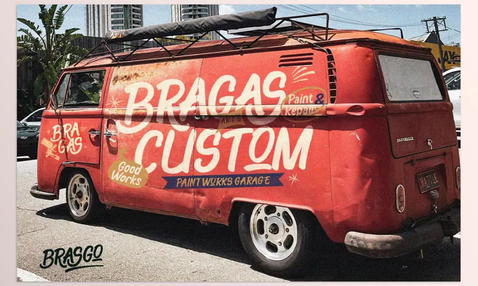 Brasgo Font - Classic brush strokes meet vintage vibes for a standout style.