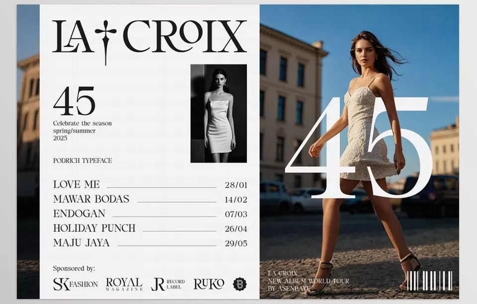 Podrich Timeless Logo Font - A serif that speaks the language of luxury—where every curve whispers sophistication.