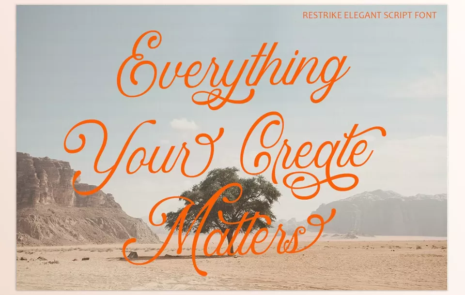 Restrike Font - Bring timeless elegance and graceful charm to every design with flowing, refined strokes.