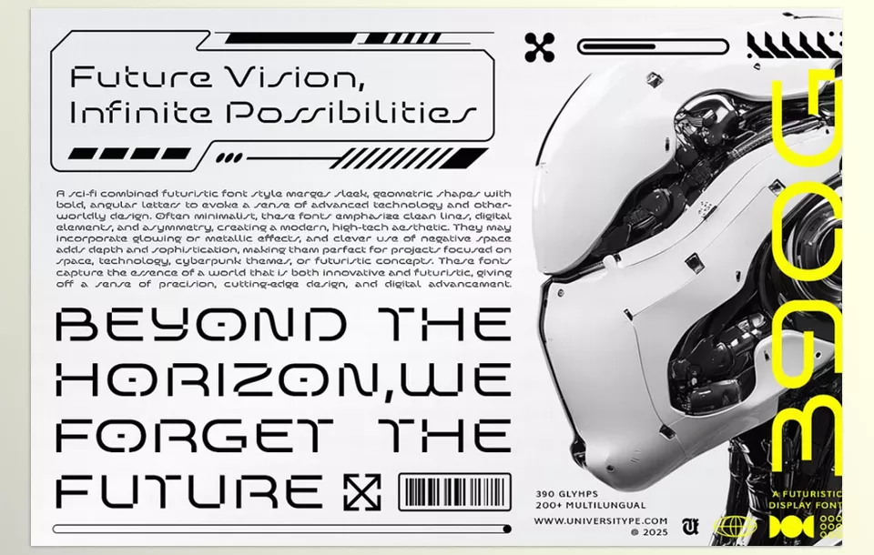 Creative Market - UT Defghio Nixav A Futuristic Font - Elevate your design with bold, futuristic typography that blends precision and innovation.